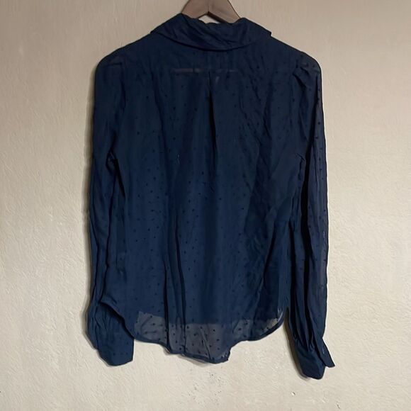 Ark & Co. Longsleeve Collared Blouse Heart Polka Dot - Picture 7 of 13